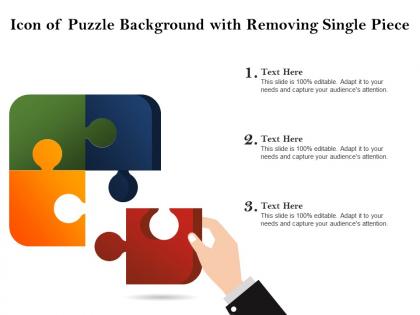 Icon of puzzle background with removing single piece
