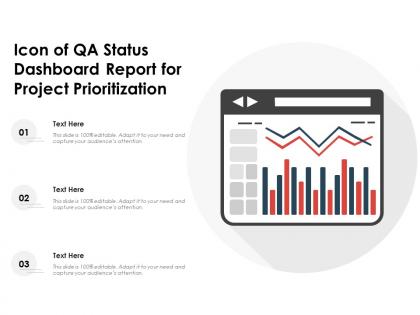 Icon of qa status dashboard report for project prioritization