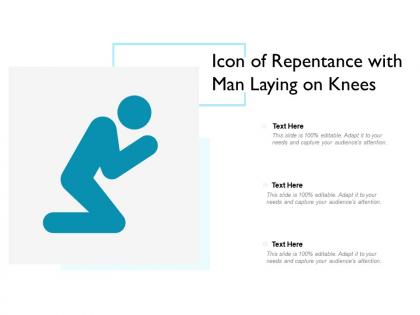 Icon of repentance with man laying on knees