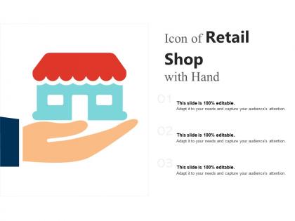 Icon of retail shop with hand