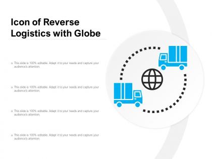 Icon of reverse logistics with globe