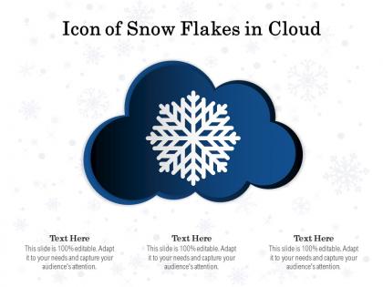 Icon of snow flakes in cloud