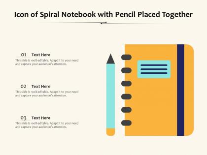 Icon of spiral notebook with pencil placed together