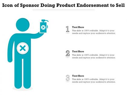 Icon of sponsor doing product endorsement to sell