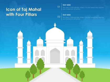 Icon of taj mahal with four pillars