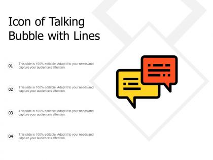 Icon of talking bubble with lines