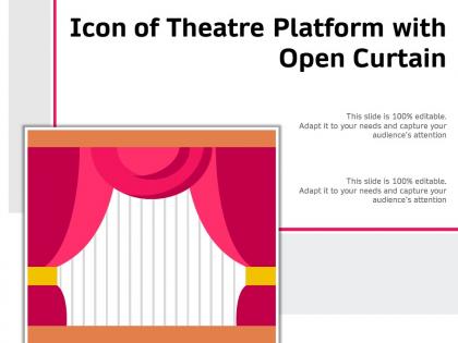 Icon of theatre platform with open curtain