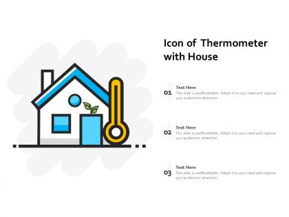 Icon of thermometer with house