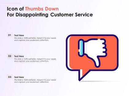 Icon of thumbs down for disappointing customer service