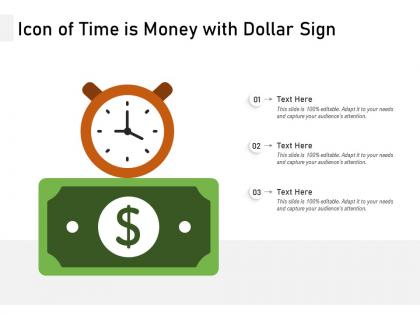 Icon of time is money with dollar sign