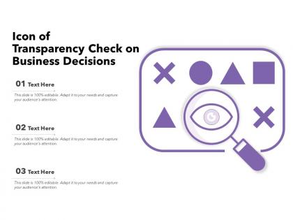 Icon of transparency check on business decisions