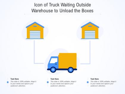 Icon of truck waiting outside warehouse to unload the boxes