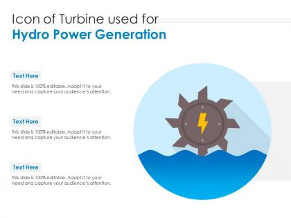 Icon of turbine used for hydro power generation