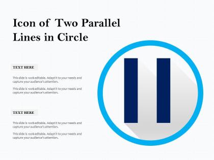 Icon of two parallel lines in circle