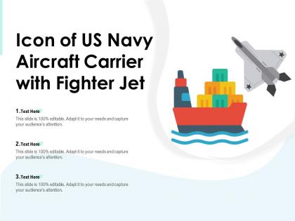 Icon of us navy aircraft carrier with fighter jet