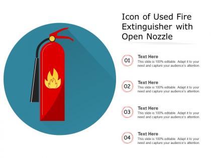 Icon of used fire extinguisher with open nozzle