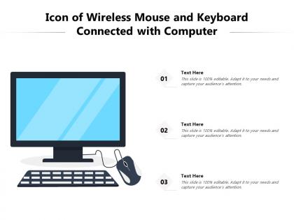 Icon of wireless mouse and keyboard connected with computer