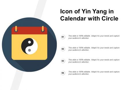 Icon of yin yang in calendar with circle