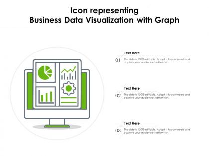 Icon representing business data visualization with graph