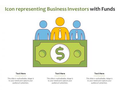 Icon representing business investors with funds