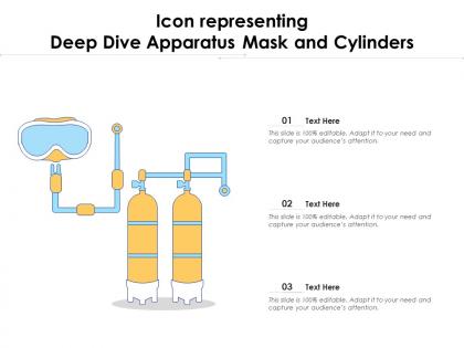 Icon representing deep dive apparatus mask and cylinders