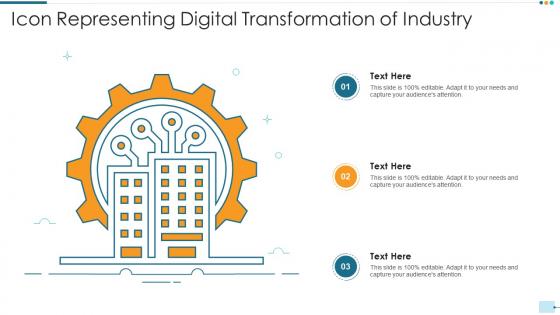 Icon representing digital transformation of industry