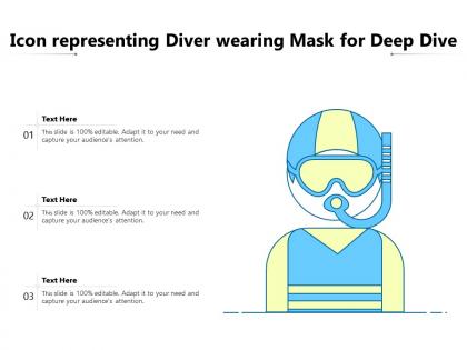 Icon representing diver wearing mask for deep dive