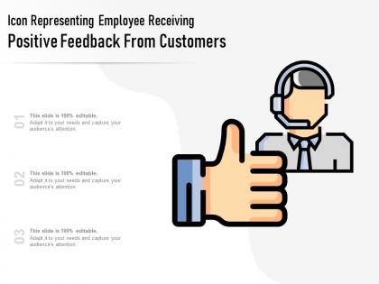 Icon representing employee receiving positive feedback from customers