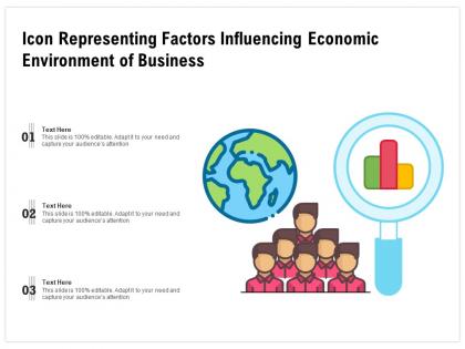 Icon representing factors influencing economic environment of business