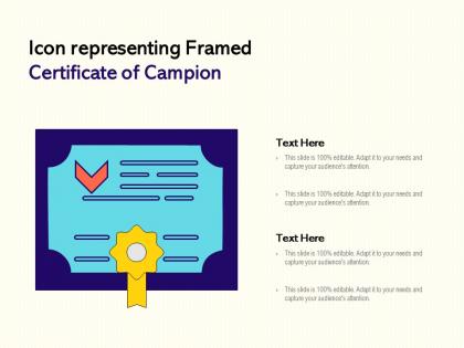 Icon representing framed certificate of campion