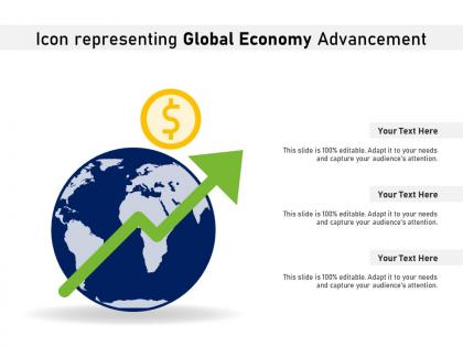 Icon representing global economy advancement