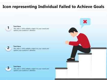 Icon representing individual failed to achieve goals