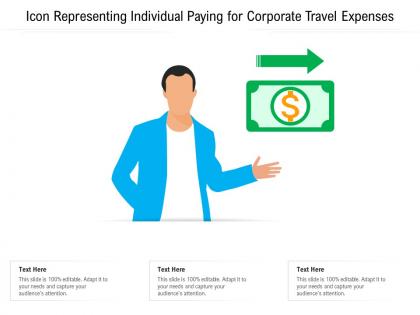 Icon representing individual paying for corporate travel expenses
