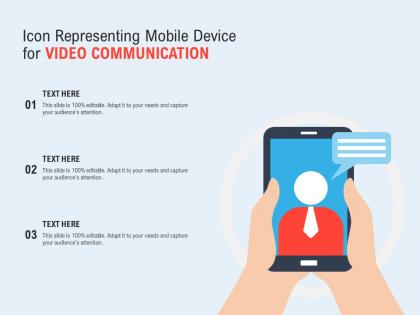 Icon representing mobile device for video communication
