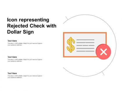 Icon representing rejected check with dollar sign