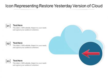 Icon representing restore yesterday version of cloud