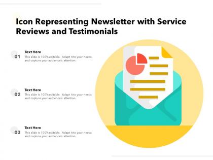 Icon represnting newsletter with service reviews and testimonials