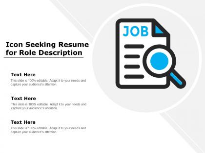 Icon seeking resume for role description