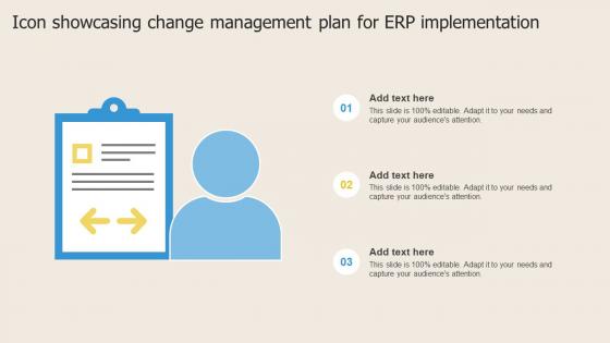 Icon Showcasing Change Management Plan For ERP Implementation