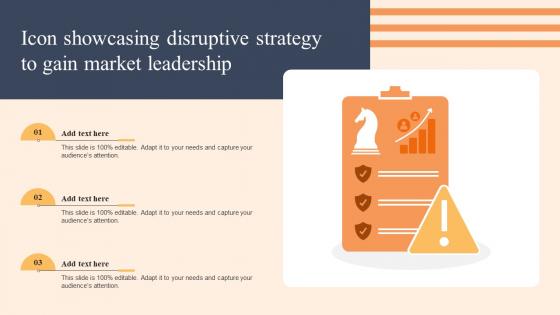 Icon Showcasing Disruptive Strategy To Gain Market Leadership
