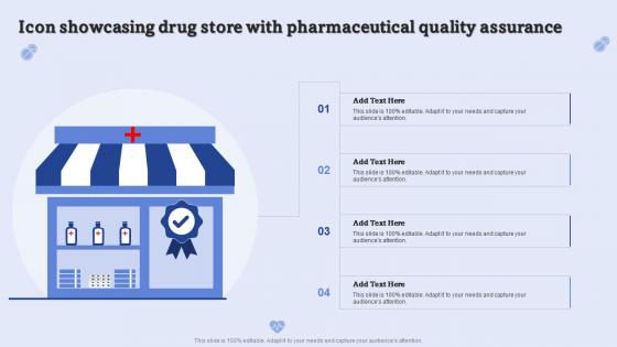 Icon Showcasing Drug Store With Pharmaceutical Quality Assurance