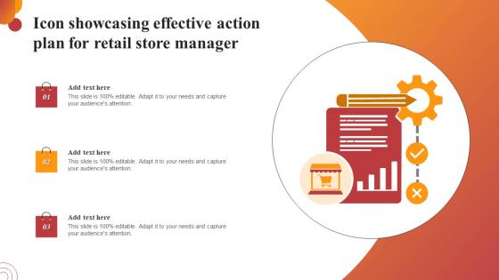 Icon Showcasing Effective Action Plan For Retail Store Manager