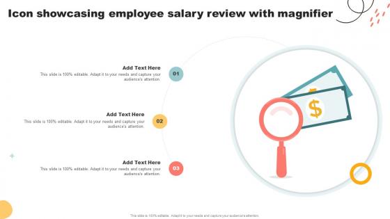Icon Showcasing Employee Salary Review With Magnifier