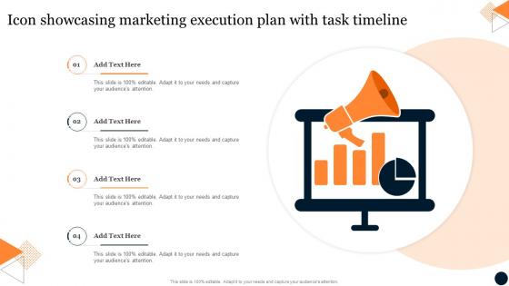 Icon Showcasing Marketing Execution Plan With Task Timeline