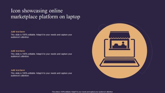 Icon Showcasing Online Marketplace Platform On Laptop