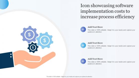Icon Showcasing Software Implementation Costs To Increase Process Efficiency