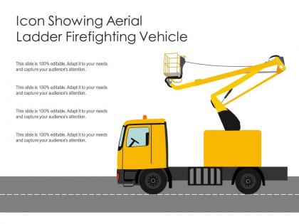 Icon showing aerial ladder firefighting vehicle