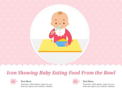 Icon showing baby eating food from the bowl