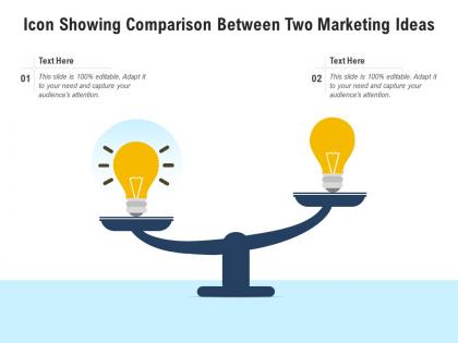 Icon showing comparison between two marketing ideas