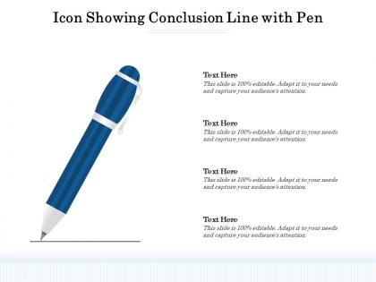 Icon showing conclusion line with pen